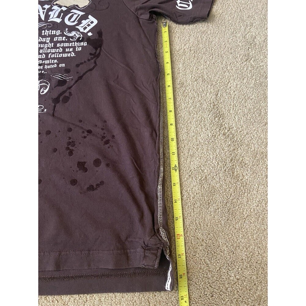Ecko Unlimited Vintage Y2K Graphic Polo Shirt Chocolate Brown Size Large - Picture 12 of 16